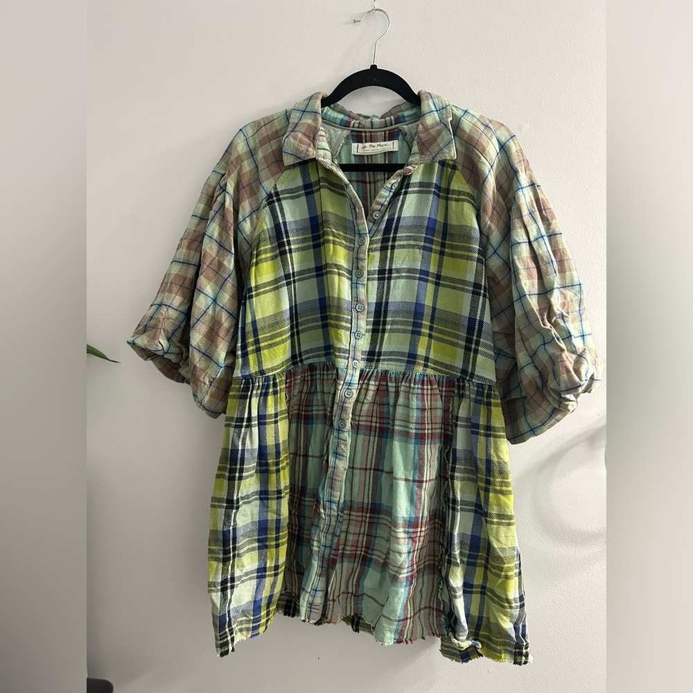 Free People Multicolor Plaid Top